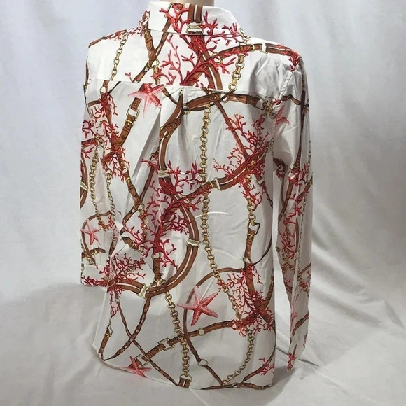 Susan Graver Size 6 Chain Design Button Down Shirt. New Without Tags - Picture 5 of 5